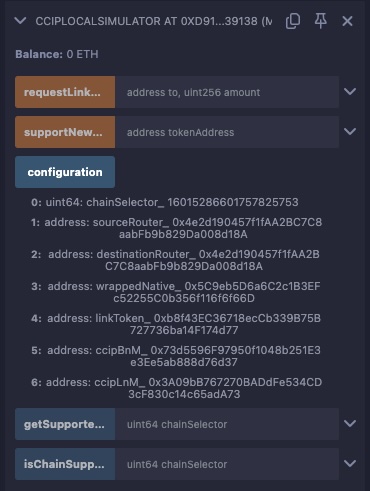 Remix IDE CCIP Local Simulator configuration